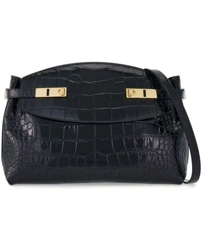 Ferragamo Große Clutch mit Gancini-Schnalle - Schwarz