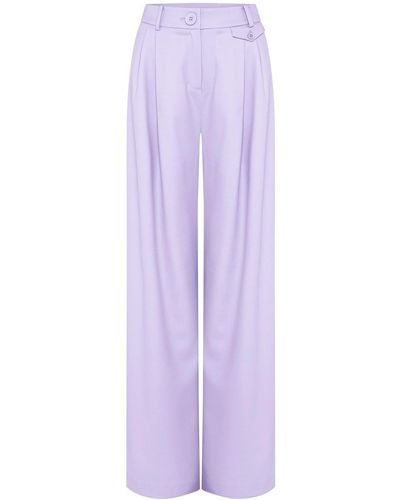 Anna Quan Nico Straight-leg Pants - Purple
