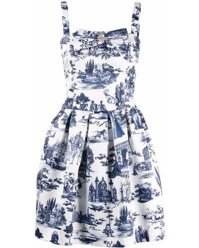 Philipp Plein Mini-jurk Met Print - Blauw