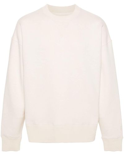 Jil Sander Ausgeblichenes Sweatshirt mit Logo-Stickerei - Weiß