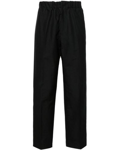 Jil Sander Elasticated-waistband Cotton Trousers - Black