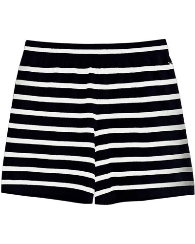 Chinti & Parker Striped Knitted Shorts - Black