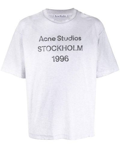 Acne Studios T-Shirt mit Logo-Print - Weiß