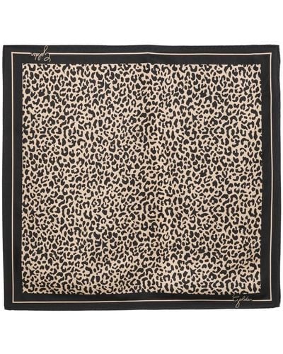 Golden Goose Leopard-print Silk Foulard - Metallic