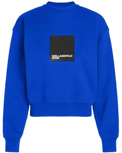 Karl Lagerfeld Sweater Met Logoprint Van Biologisch Katoen - Blauw