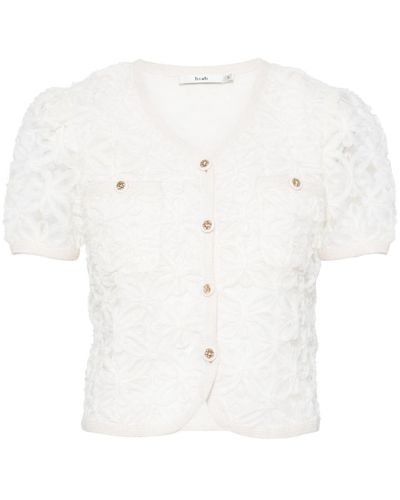 B+ AB Floral-appliqué Shirt - White