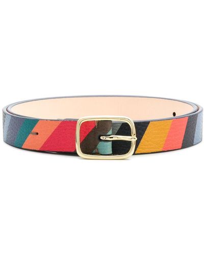 Paul Smith Striped Buckle Belt - Blue