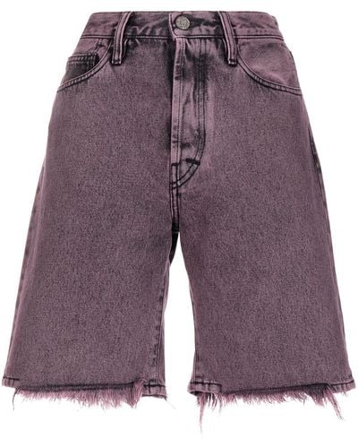 Aries Short en jean à bords francs - Violet