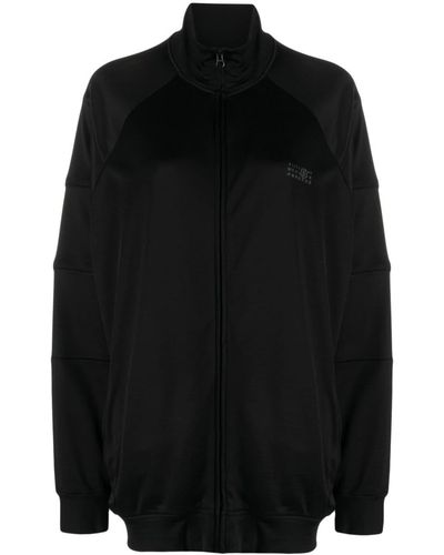 MM6 by Maison Martin Margiela High-neck Zip-up Sweatshirt - Black