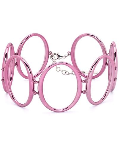 Hugo Kreit Metallic Hoop Necklace - Pink