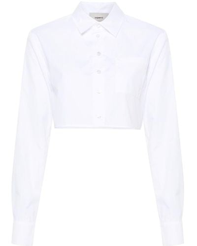 Coperni Cropped Cotton Shirt - White