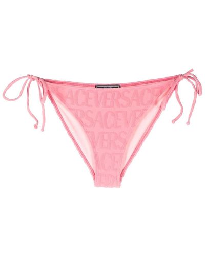 Versace X Dua Lipa Allover Towel Bikini Bottoms - Pink