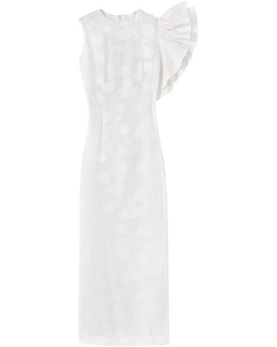 D'Estree Franz Kleid mit Rüschendetail - Weiß
