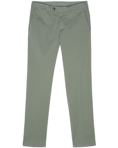 Canali Mid-rise Pressed-crease Trousers - Green