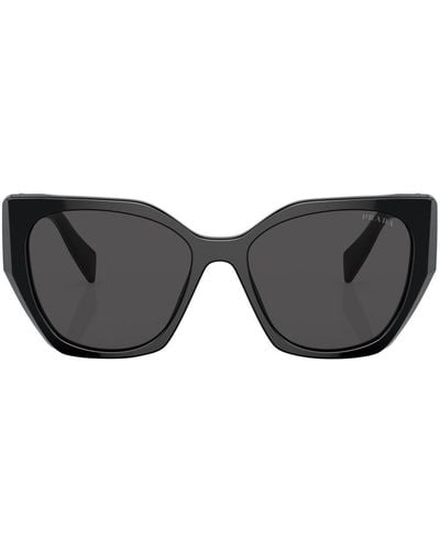Prada Logo-plaque Cat-eye Sunglasses - Black