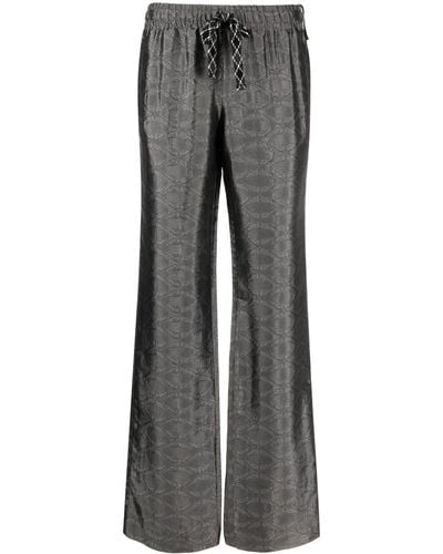 Zadig & Voltaire Pomy Patterned-jacquard Flared Trousers - Grey