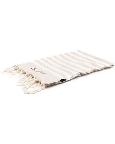 Mc2 Saint Barth Striped Cotton Beach Towel - Natural