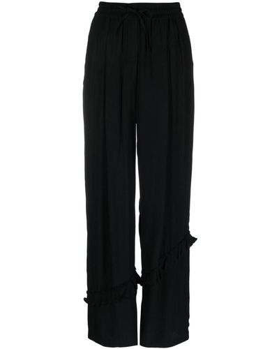 3.1 Phillip Lim Ruffled-trim Straight-leg Pants - Black