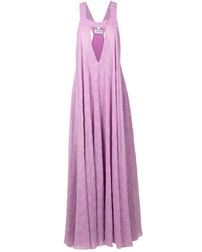 Olympiah Plunging V-neck Gown - Purple