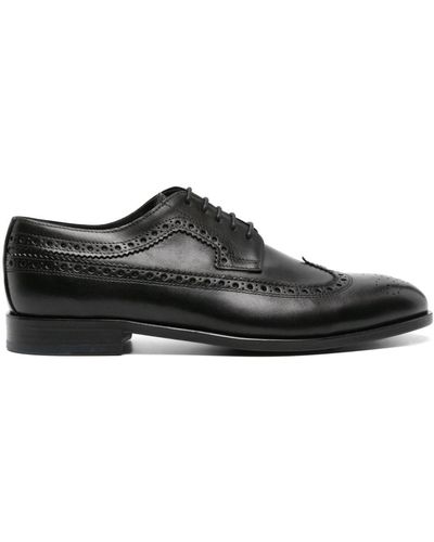 PS by Paul Smith Low Stacked-heel Leather Brogues - Black
