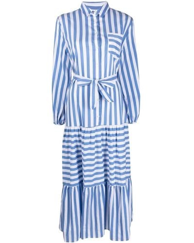 Semicouture Striped Maxi Dress - Blue