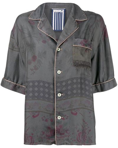 Pierre Louis Mascia Silk Short-sleeve Shirt - Grey
