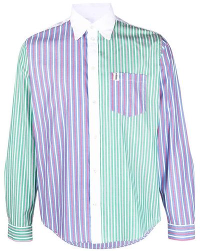 Mackintosh Striped Long-sleeved Shirt - Blue