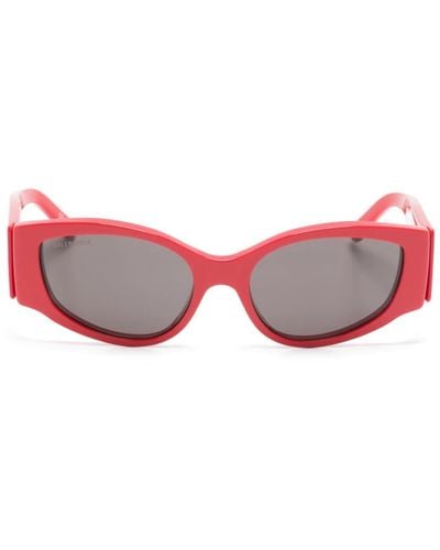 Balenciaga Logo-print Biker-frame Sunglasses - Pink