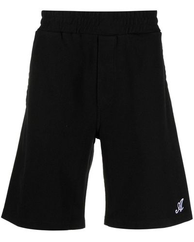 Axel Arigato Pantalones cortos de chándal con logo bordado - Negro