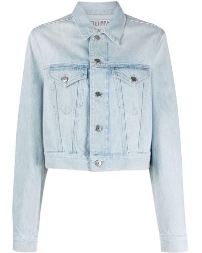 Filippa K Cropped Organic Cotton Denim Jacket - Blue