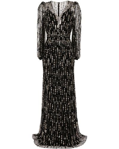 Jenny Packham Moondance Sequin-embellished Gown - Black