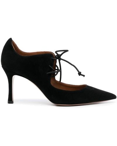 Malone Souliers Morena 80mm Suede Court Shoes - Black