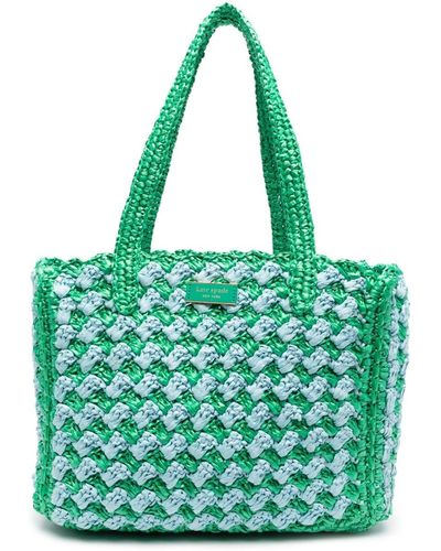 Kate Spade Borsa tote a righe - Verde