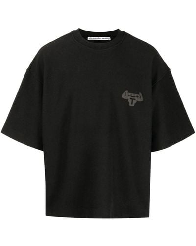 Alexander Wang Logo-print Short-sleeve T-shirt - Black
