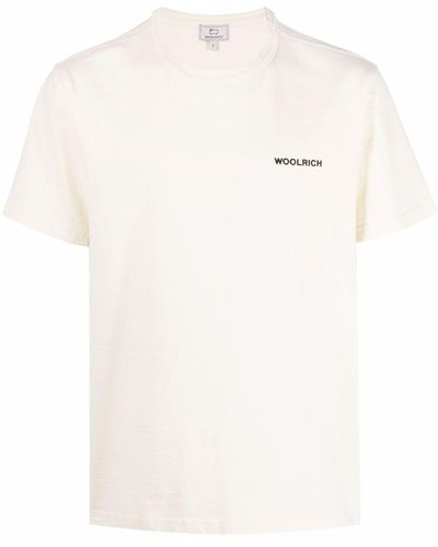 Woolrich Camiseta con logo en el pecho - Blanco