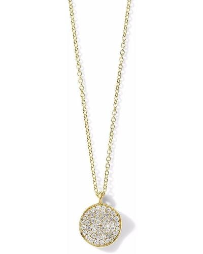 Ippolita 18kt Yellow Gold Stardust Small Flower Disc Diamond Pendant Necklace - Metallic