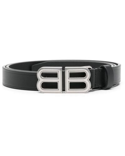 Balenciaga Bb Hourglass Leather Belt - Black