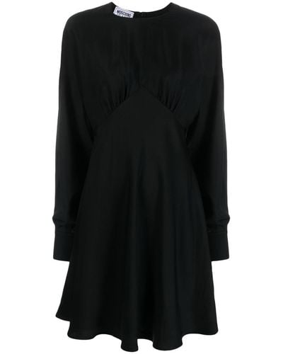 Moschino Jeans Satin Poet-sleeve Midi Dress - Black
