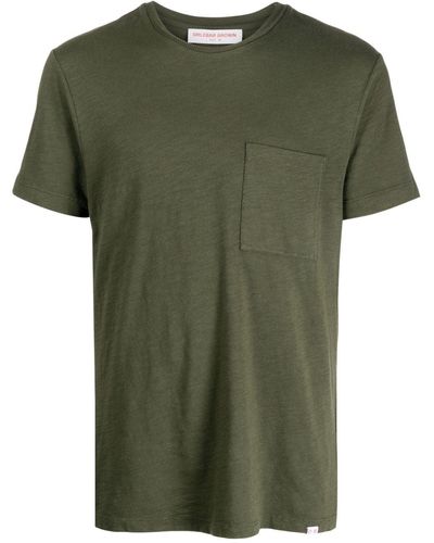 Orlebar Brown T-shirt en coton à poche poitrine - Vert