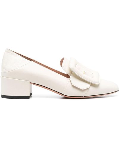 Bally 40mm Buckle Leather Pumps - Natural