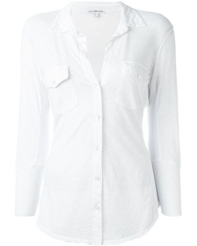 James Perse Hemd mit Dreiviertelärmeln - Weiß