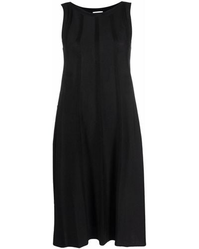 Malo Striped Flared Dress - Black