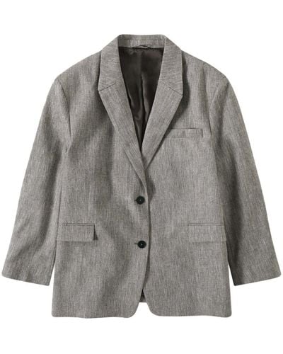 Closed Oversized Linen-wool Blazer - Grey