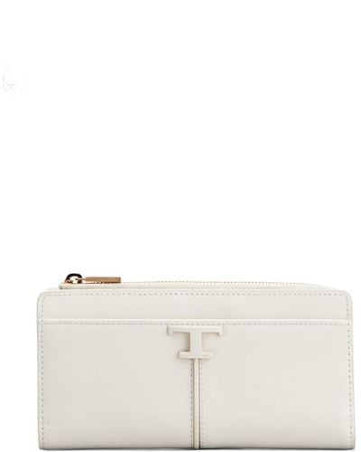 Tod's T Timeless Leather Wallet - White