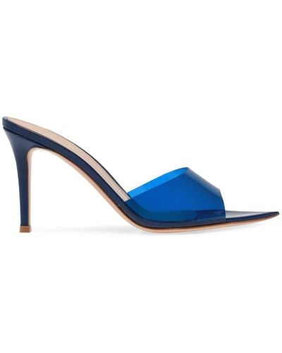 Gianvito Rossi Elle 85mm Point-toe Mules - Blue