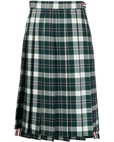 Thom Browne School Uniform Twill Pleated Skirt - Green