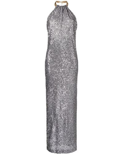 Tom Ford Sequinned Halterneck Evening Dress - Gray