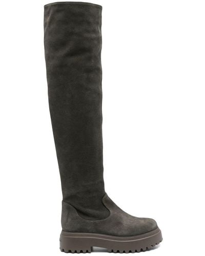 Le Silla Ranger Suede-leather Thigh-high Boots - Black