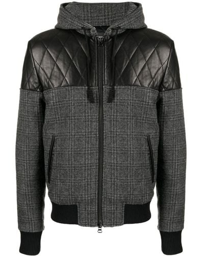 Private Stock Panelled-design Hooded Jacket - Black
