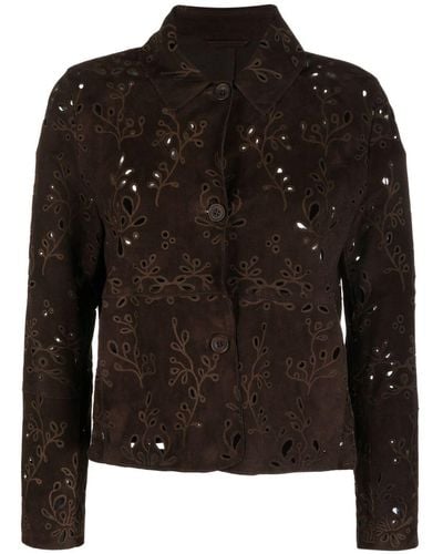 S.w.o.r.d 6.6.44 Guipure-lace Shirt Jacket - Black